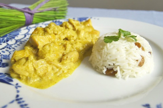 Arroz basmati con curry