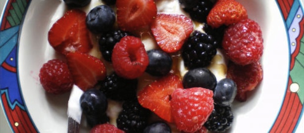 receta de yogur helado con fruta